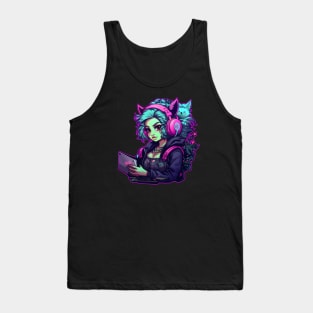 Neon gamer girl Tank Top